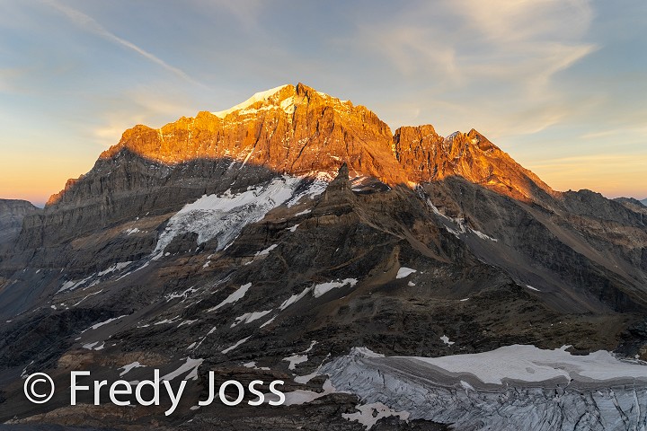 Der Tödi im Abendrot, Kanton Glarus