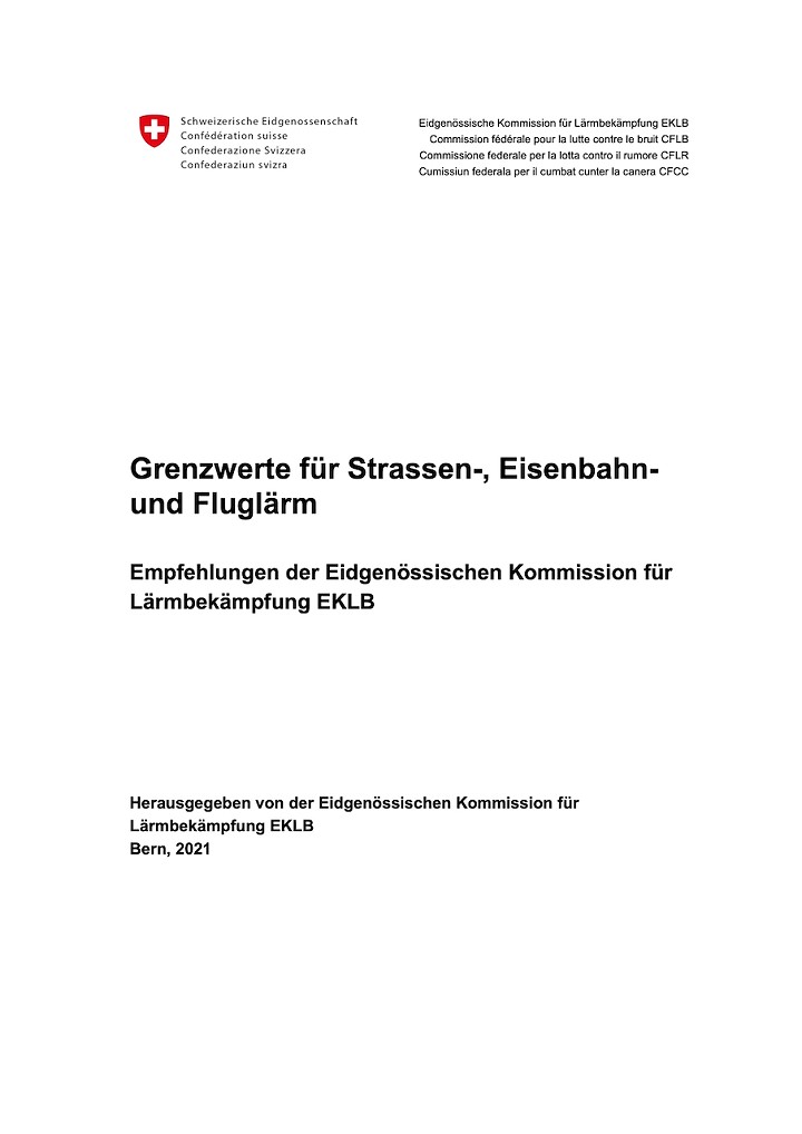 Grenzwerte für Strassen-, Eisenbahn- und Fluglärm